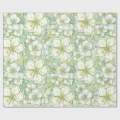 Hibiskus & Spitzen WHITE Geschenkpapier (Flach)