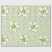 Hibiskus & Spitzen WHITE Geschenkpapier (Flach)