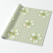 Hibiskus & Spitzen WHITE Geschenkpapier (Ungerollt)
