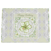 Hibiskus & Spitzen WHITE Große Geschenktüte (Vorderseite)