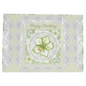 Hibiskus & Spitzen WHITE Große Geschenktüte (Rückseite)