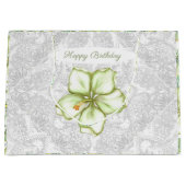 Hibiskus & Spitzen WHITE Große Geschenktüte (Vorderseite)