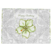 Hibiskus & Spitzen WHITE Große Geschenktüte (Rückseite)