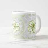 Hibiskus & Spitzen WHITE Jumbo-Tasse (Vorderseite Rechts)