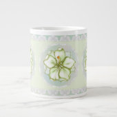 Hibiskus & Spitzen WHITE Jumbo-Tasse (Vorderseite)