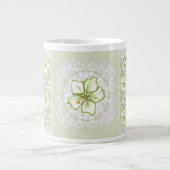 Hibiskus & Spitzen WHITE Jumbo-Tasse (Vorderseite)