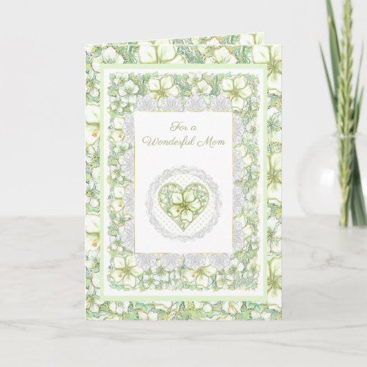 Hibiskus & Spitzen WHITE Karte (Vorderseite)