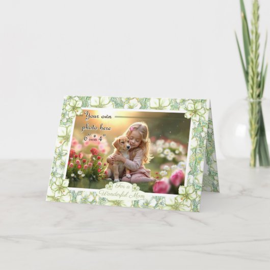 Hibiskus & Spitzen WHITE Karte (Vorderseite)