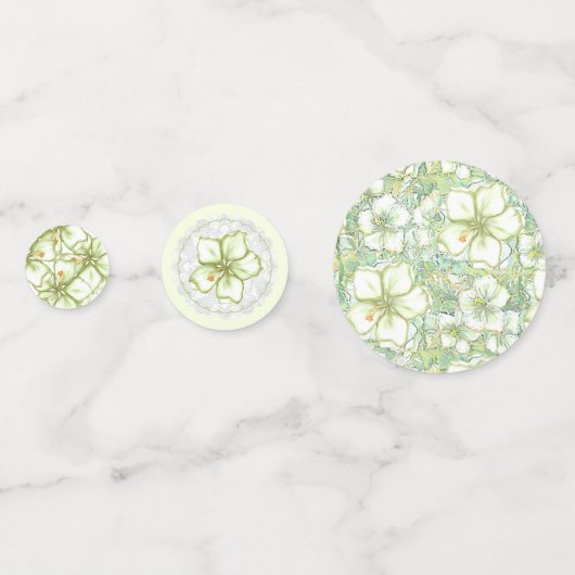 Hibiskus & Spitzen WHITE Konfetti (Rückseiten)