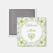 Hibiskus & Spitzen WHITE Magnet (Vorderseite/Rückseite)