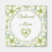 Hibiskus & Spitzen WHITE Magnet (Vorne)