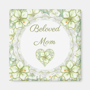 Hibiskus & Spitzen WHITE Magnet