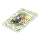 Hibiskus & Spitzen WHITE Magnet (Linke Seite)