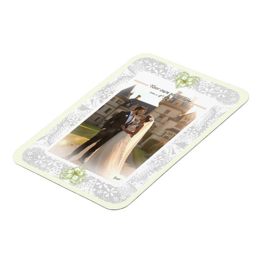 Hibiskus & Spitzen WHITE Magnet (Linke Seite)