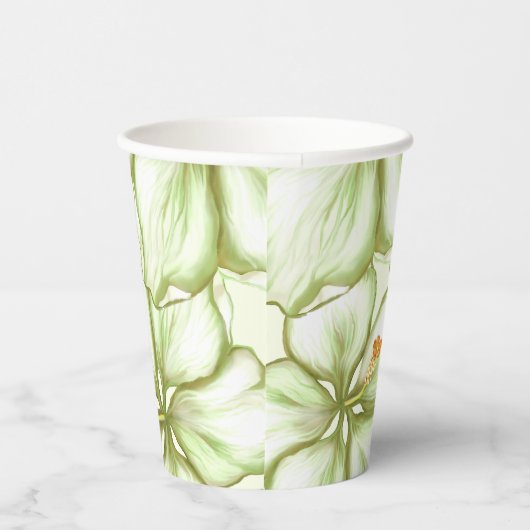 Hibiskus & Spitzen WHITE Pappbecher (Rechts)
