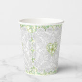 Hibiskus & Spitzen WHITE Pappbecher (Rückseite)