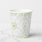 Hibiskus & Spitzen WHITE Pappbecher (Vorderseite)