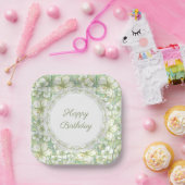 Hibiskus & Spitzen WHITE Pappteller (Party)