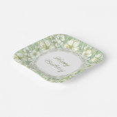 Hibiskus & Spitzen WHITE Pappteller (Gewinkelt)