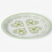 Hibiskus & Spitzen WHITE Pappteller (Schrägansicht)