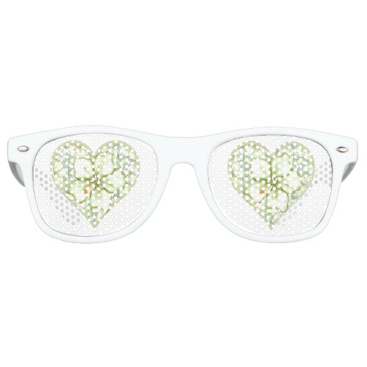 Hibiskus & Spitzen WHITE Partybrille (Vorderseite)