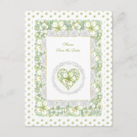 Hibiskus & Spitzen WHITE Postkarte (Vorderseite)