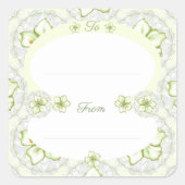 Hibiskus & Spitzen WHITE Quadratischer Aufkleber (Vorderseite)