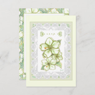 Hibiskus & Spitzen WHITE RSVP Karte