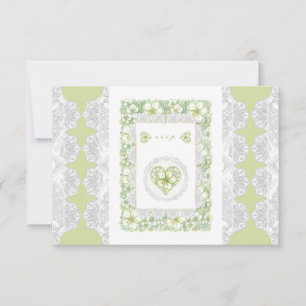 Hibiskus & Spitzen WHITE RSVP Karte