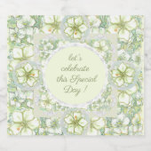 Hibiskus & Spitzen WHITE Schaumweinetikett (Einzelnes Label)