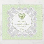 Hibiskus & Spitzen WHITE Schaumweinetikett (Einzelnes Label)