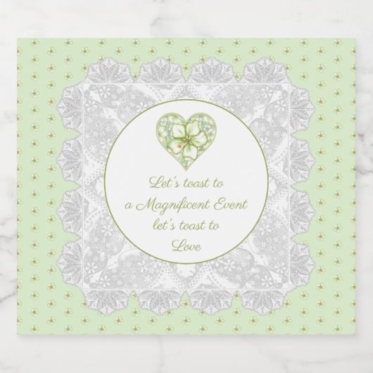 Hibiskus & Spitzen WHITE Schaumweinetikett (Einzelnes Label)