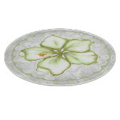 Hibiskus & Spitzen WHITE Schneidebrett (Ecke)