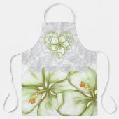 Hibiskus & Spitzen WHITE Schürze (Vorderseite)