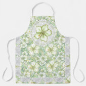 Hibiskus & Spitzen WHITE Schürze (Vorderseite)