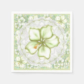 Hibiskus & Spitzen WHITE Serviette (Vorderseite)