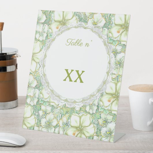 Hibiskus & Spitzen WHITE Sockelschild (In Situ)