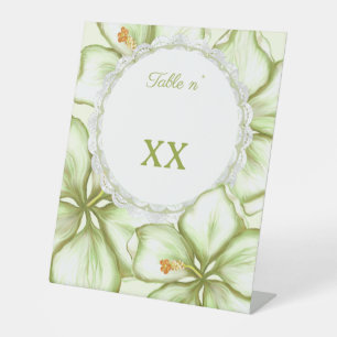 Hibiskus & Spitzen WHITE Sockelschild