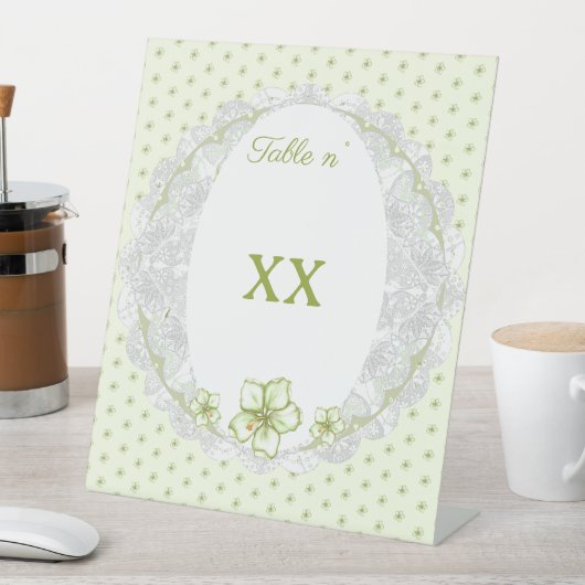 Hibiskus & Spitzen WHITE Sockelschild (In Situ)