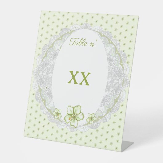 Hibiskus & Spitzen WHITE Sockelschild (Vorderseite)