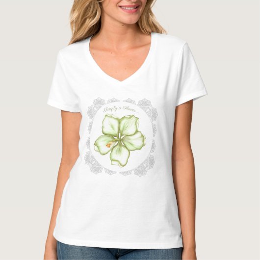 Hibiskus & Spitzen WHITE T-Shirt (Vorderseite)