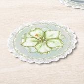 Hibiskus & Spitzen WHITE Untersetzer (angewinkelt)