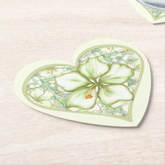 Hibiskus & Spitzen WHITE Untersetzer (angewinkelt)