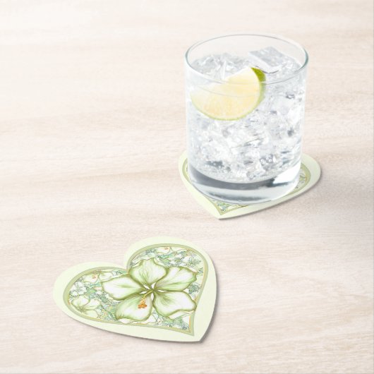 Hibiskus & Spitzen WHITE Untersetzer (Vor Ort)
