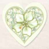 Hibiskus & Spitzen WHITE Untersetzer (Vorderseite)