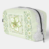 Hibiskus & Spitzen WHITE Waschbeutel (Rechte Ecke)