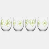 Hibiskus & Spitzen WHITE Weinglas Ohne Stiel (Vorderseite)