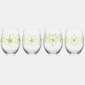 Hibiskus & Spitzen WHITE Weinglas Ohne Stiel (Links)