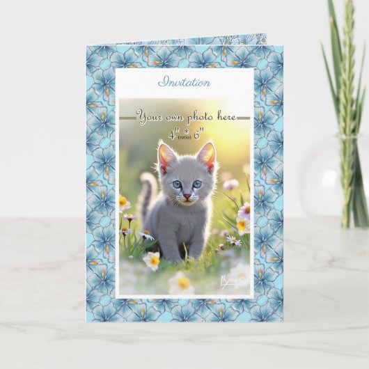 Hibiskus & Spitzenschuppen Einladung (Vorderseite)