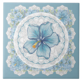 Hibiskus & Spitzenschuppen Fliese